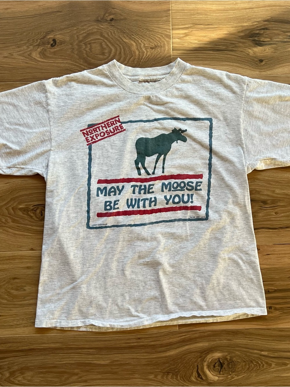 Vintage May The Moose Be With You T Shirt Large Gray